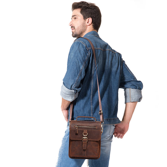 Large Capacity Retro Men's Leather Shoulder Bag