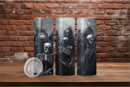 Creepy Skeleton 20 oz Tumbler, Stainless Steel Double-wall insulated Tumbler with lid and straw