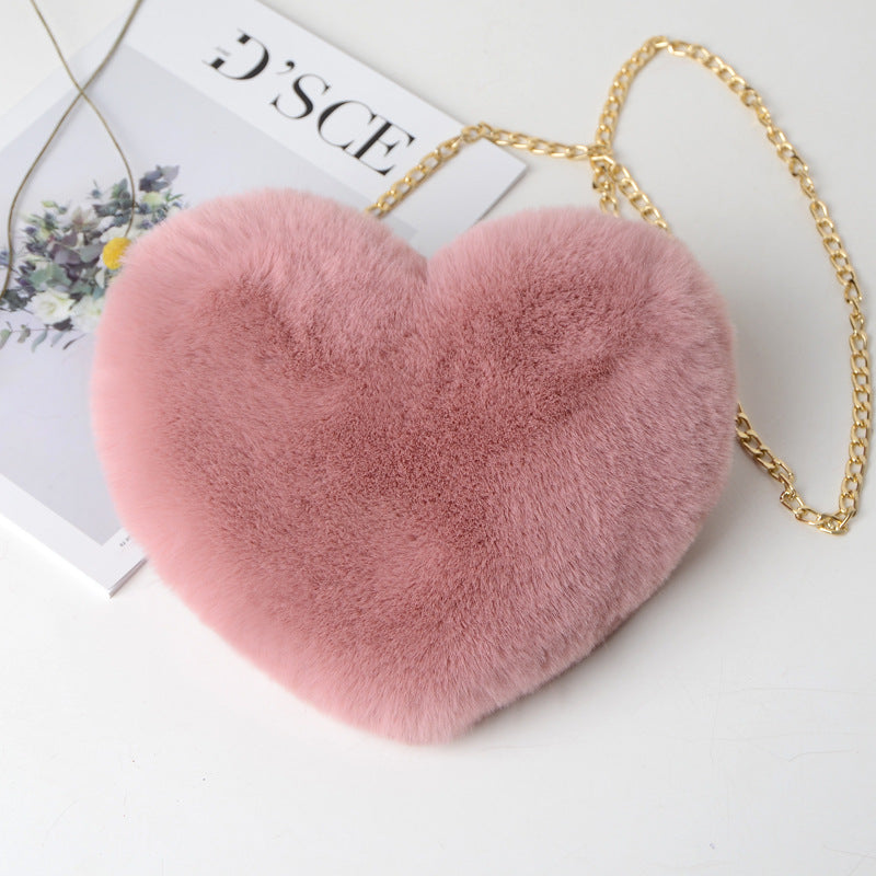 Plush Fur Heart Purse