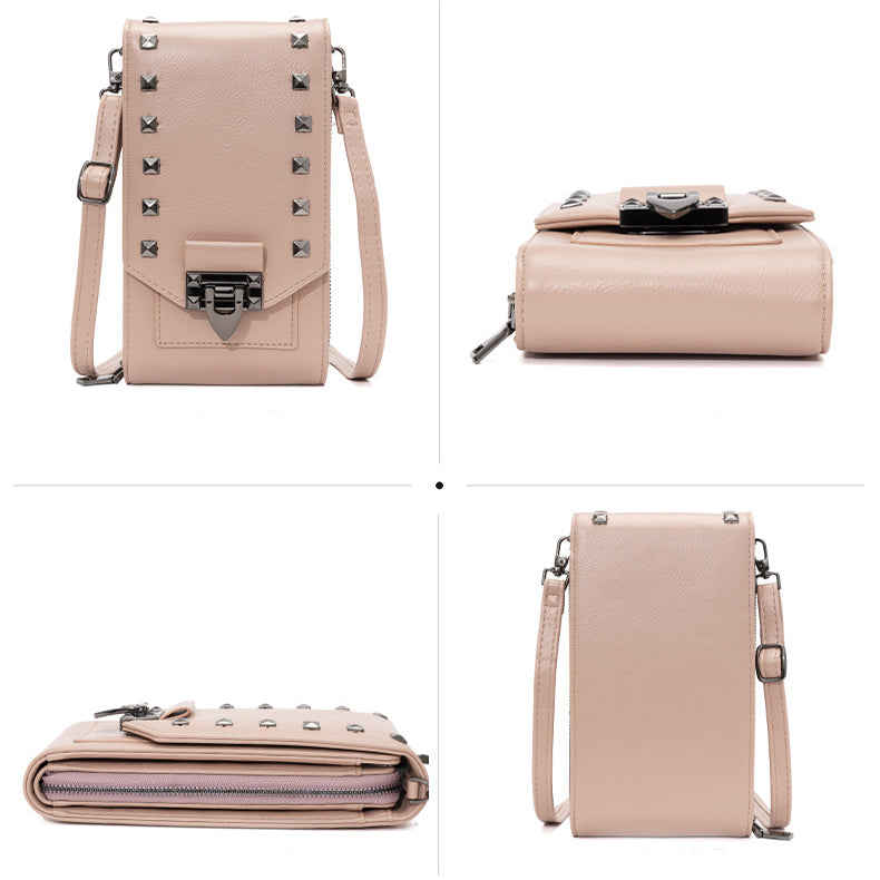 Trendy and Compact Rivet Design  Mobile Phone Crossbody Bag: Perfectly Functional and Fashionable
