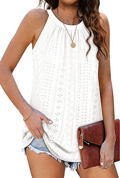 Enjoy the warm weather with this sleeveless lace top