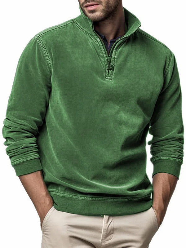 Ethnic Style 3D Printed Half Zippered Men's Sweater