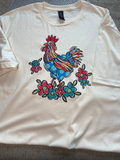 Pretty Chicken Tee shirt or crew sweatshirt, Comfy- relaxed fit, great gift for Chicken Lovers