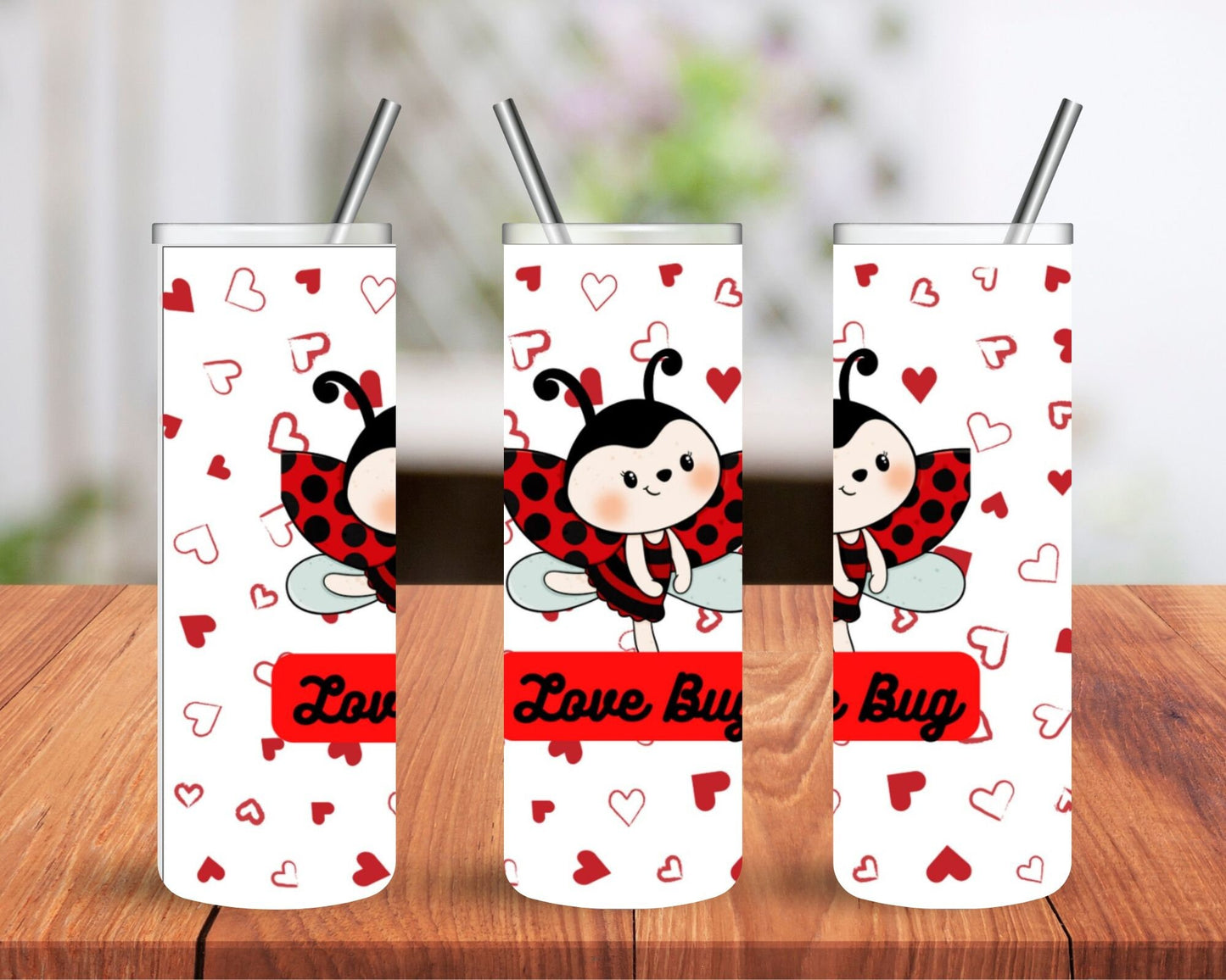 Love Bug Tumbler, Great gift for her, Love Bug Cup, Cute design Tumbler, Fun Travel Cup, Cool Tumbler, gift tumbler, Love design tumbler