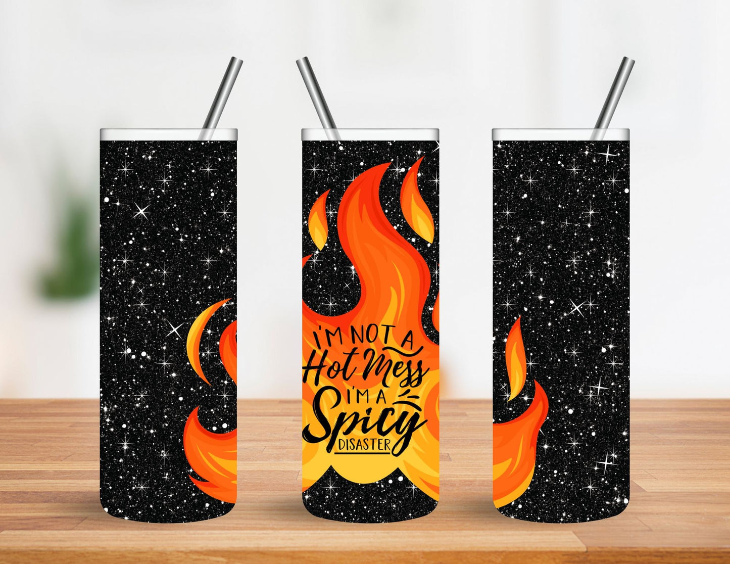 I'm not a hot mess I'm a Spicy Disaster Tumbler, Coffee 20 oz stainless tumbler,