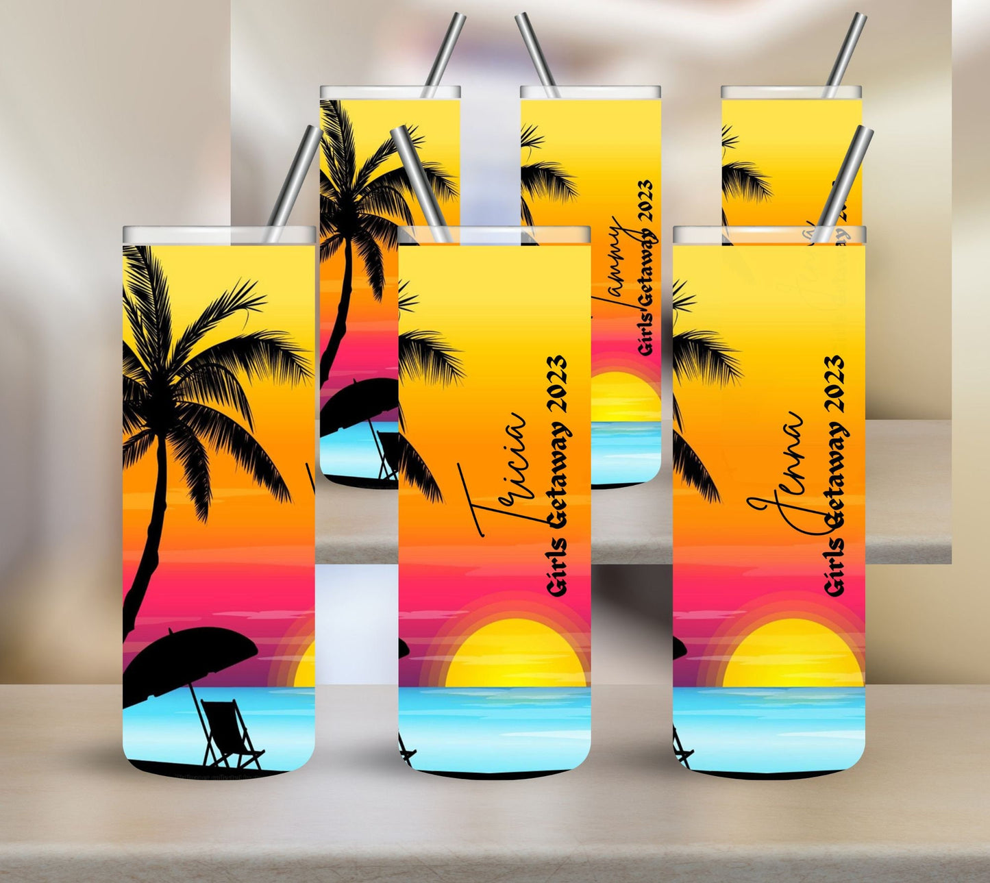 Group Getaway Customizable Tumbler Bundle, available in bundles,  20 ounce custom travel tumbler, great for vacation drinks, gift tumbler