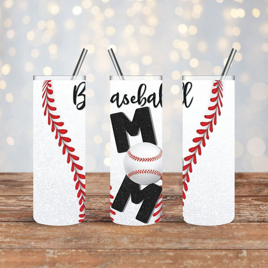Baseball Mom 20 oz Personalized tumbler,  Mom gift tumbler, cute design tumbler, Gift for Mom, Travel Tumbler, Mom cup
